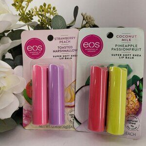 Eos Super Soft Shea Lip Balm Variety Pack - 4 Total Nourishing Balms NIB